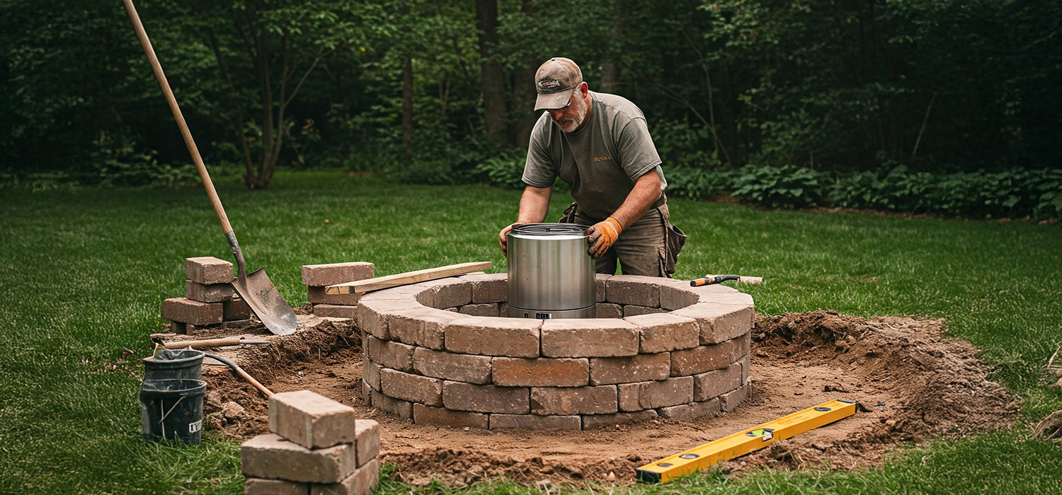 Building outdoor gas fire pit