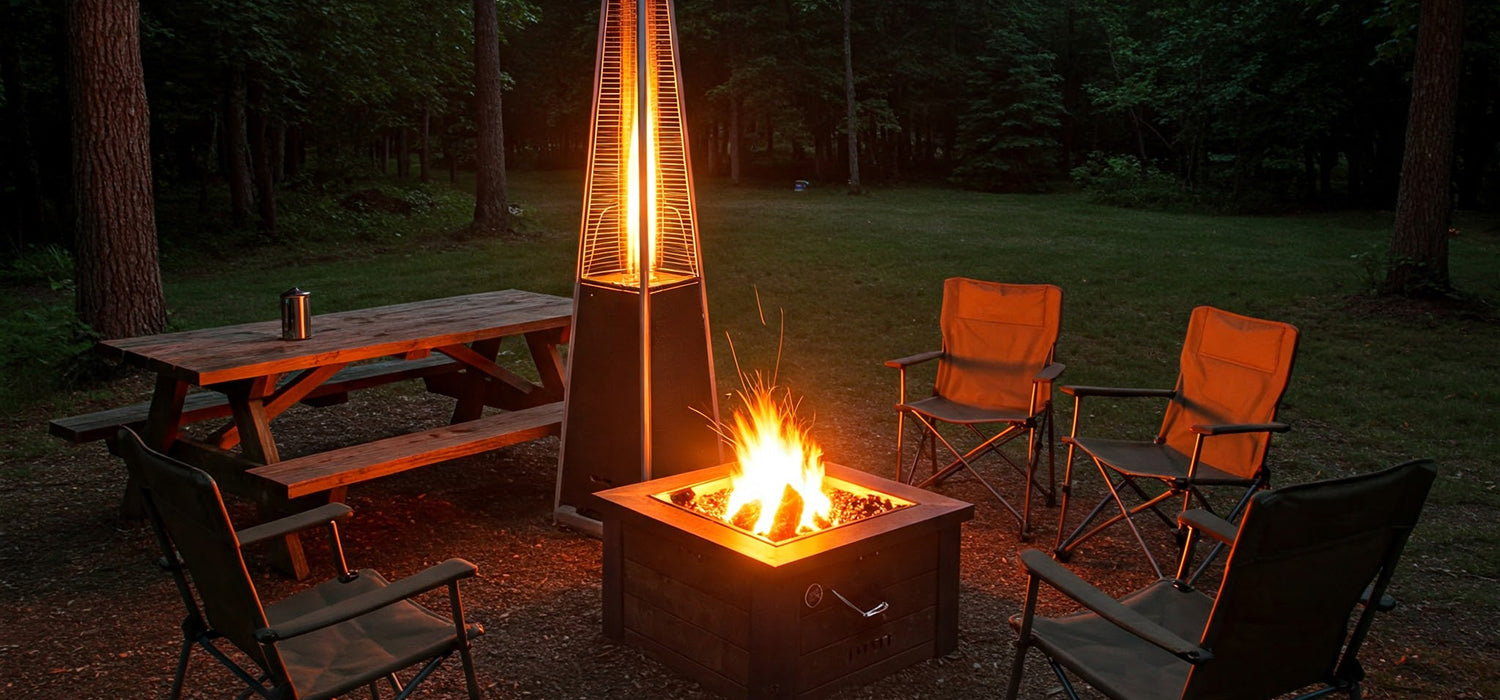 Camping site with firepit