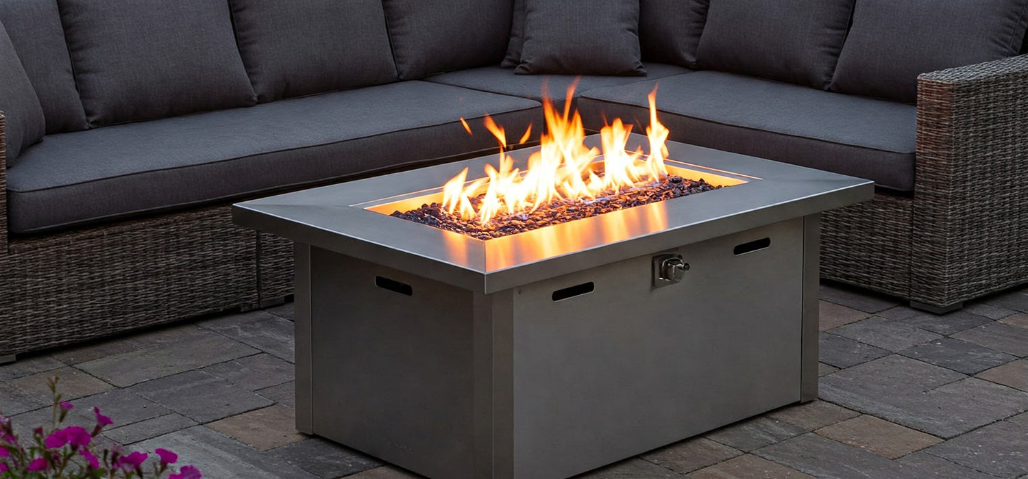 Cozy outdoor gas fire pit