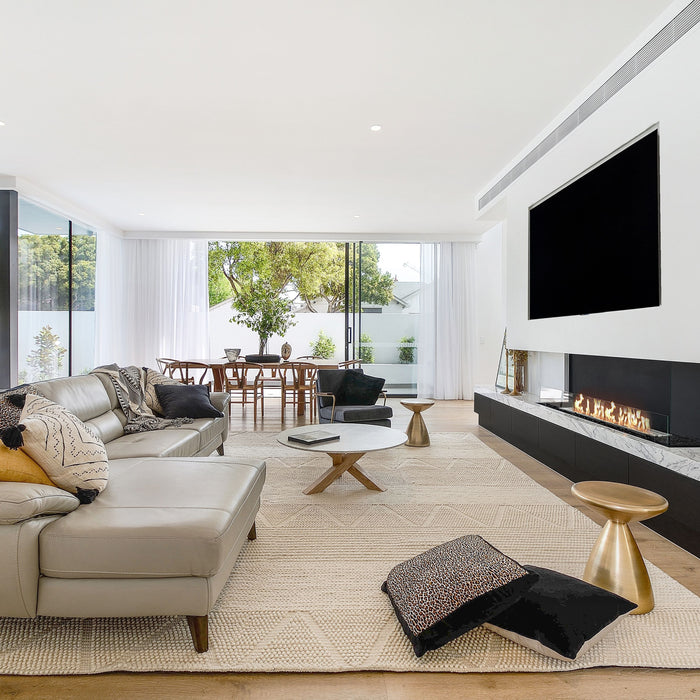 Bio ethanol fire, a simple alternative to a log stove where a flue is not required.