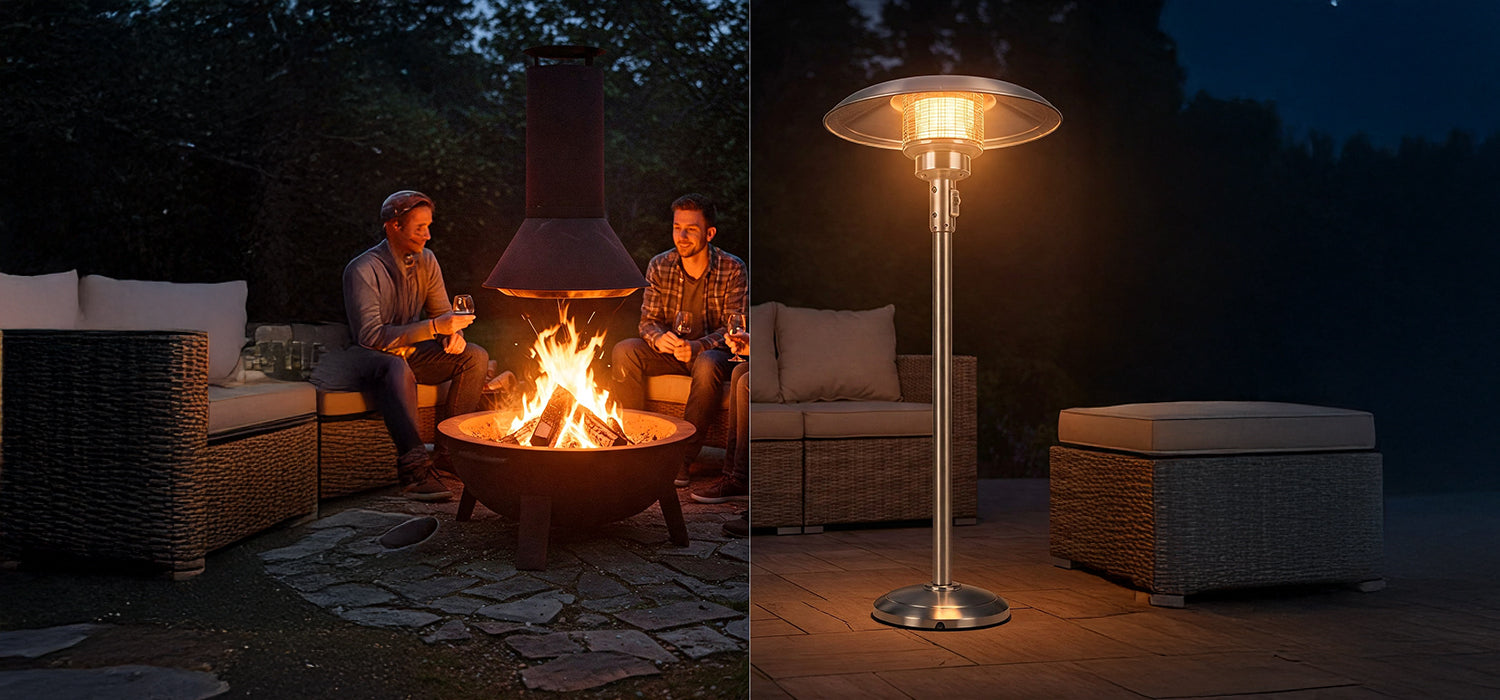 Fire pit versus heat lamp