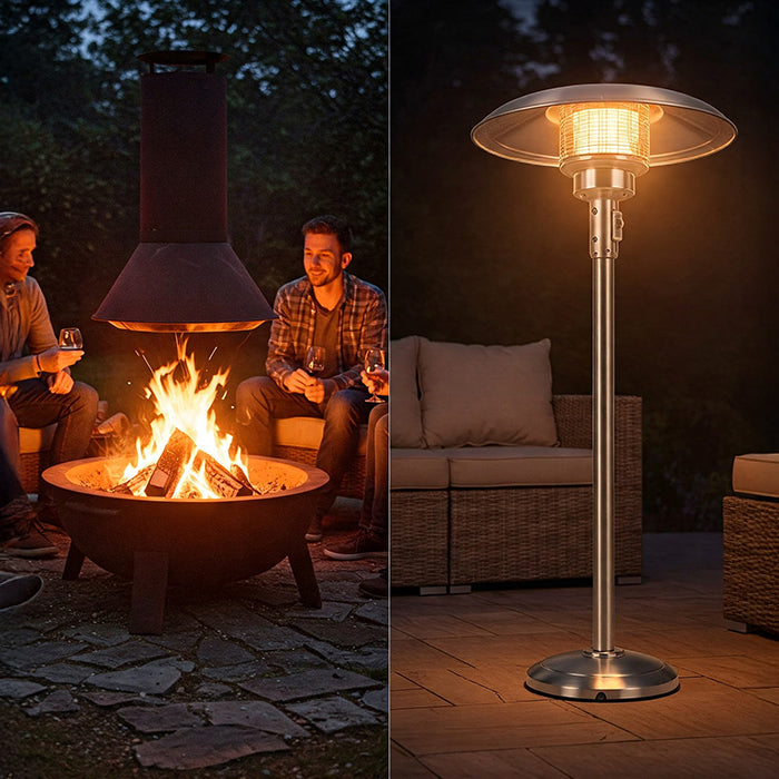 Fire pit versus heat lamp