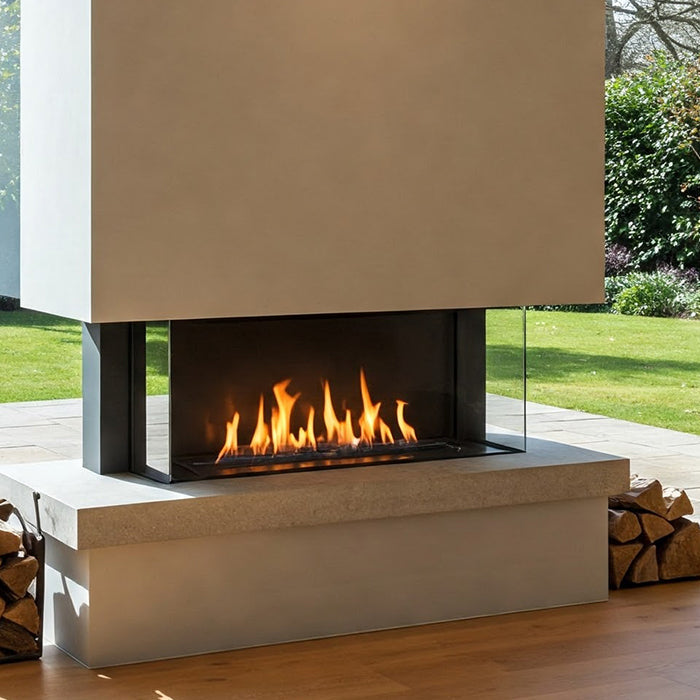 Modern bioethanol fireplace in UK