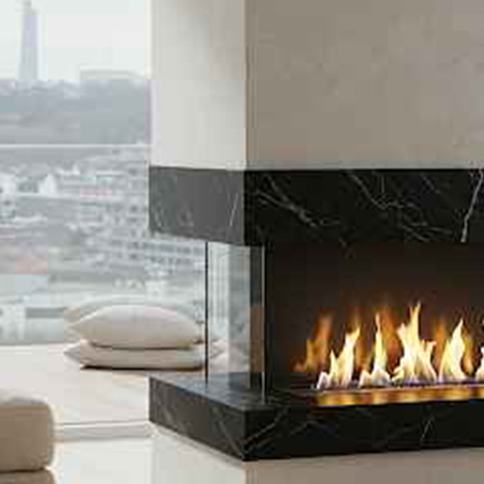 Modern corner bioethanol fireplace
