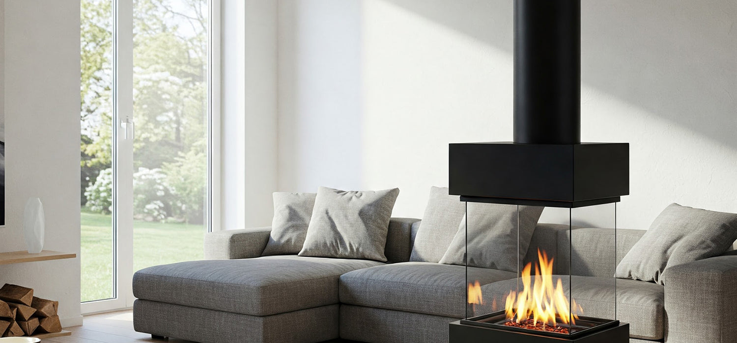 Stylish rectangular fireplace design