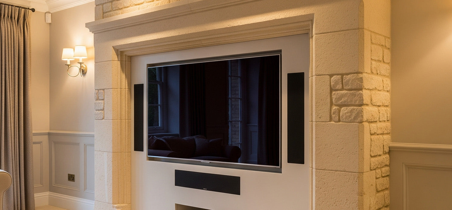 chimney breast with stunning media wall