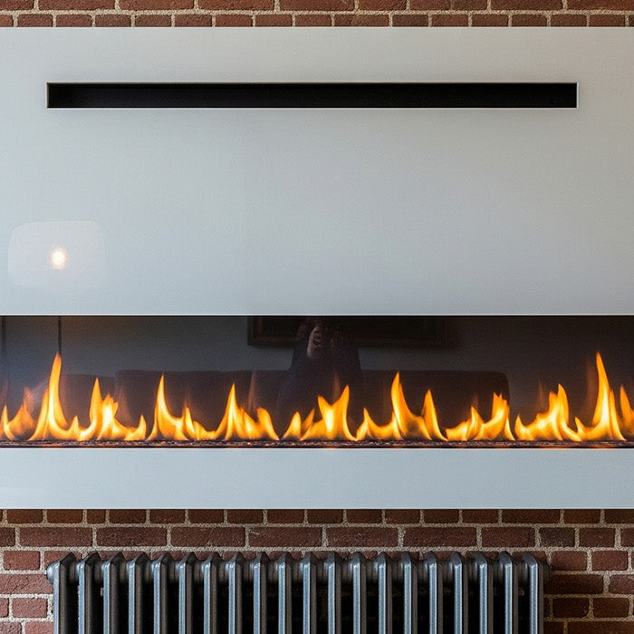 media wall fire over a radiator