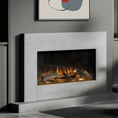 Aura Kinver 850 SL Electric Media Wall Fire Close Up
