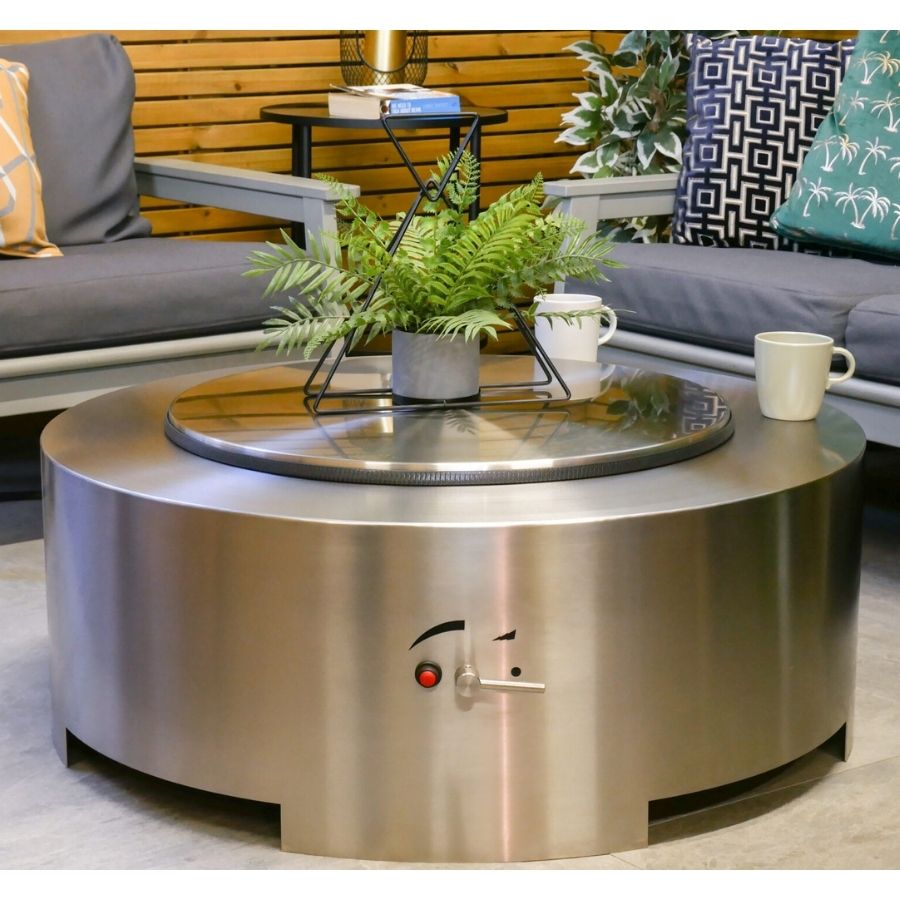 Brightstar Saturn Fire Pit Table Lid On