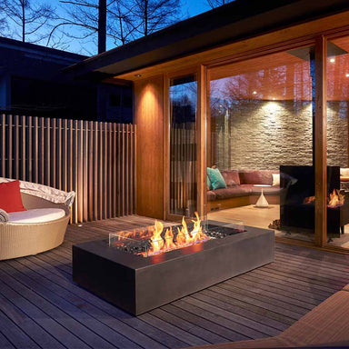 EcoSmart Fire Wharf 65 Firetable Graphite Glass Screen