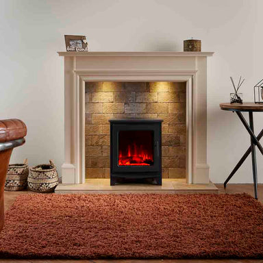 OER Firetti Darwin with Milan Electric Stove with Red Flame