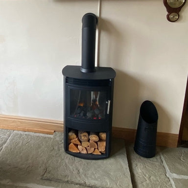 Flametek AltoT Installed With Flue Front View