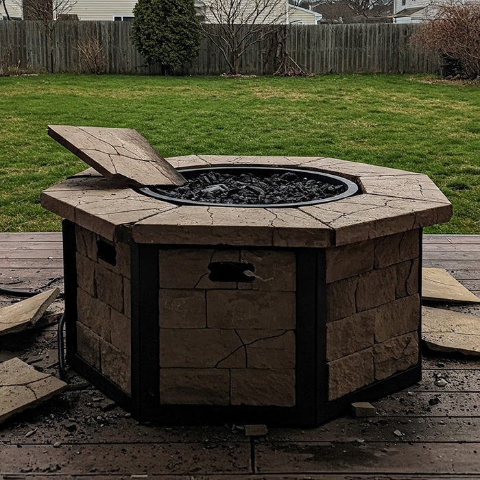 Broken gas fire pit
