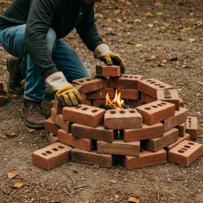 Building a brick fire pit