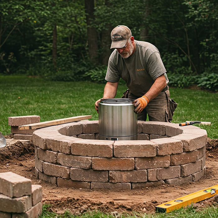 Building outdoor gas fire pit