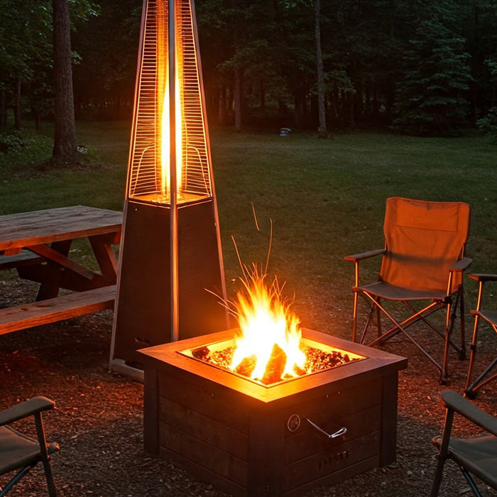 Camping site with firepit