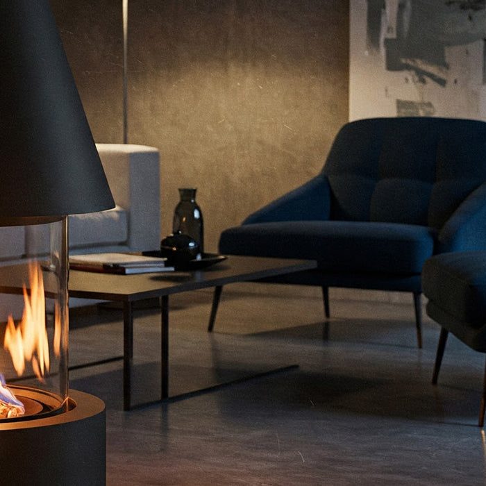 Contemporary living room fire