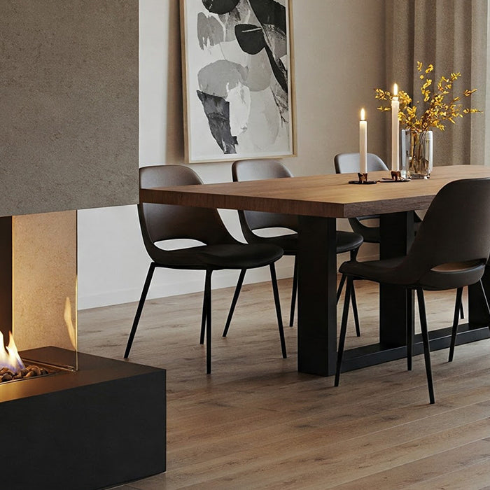 Dining room ethanol fireplace