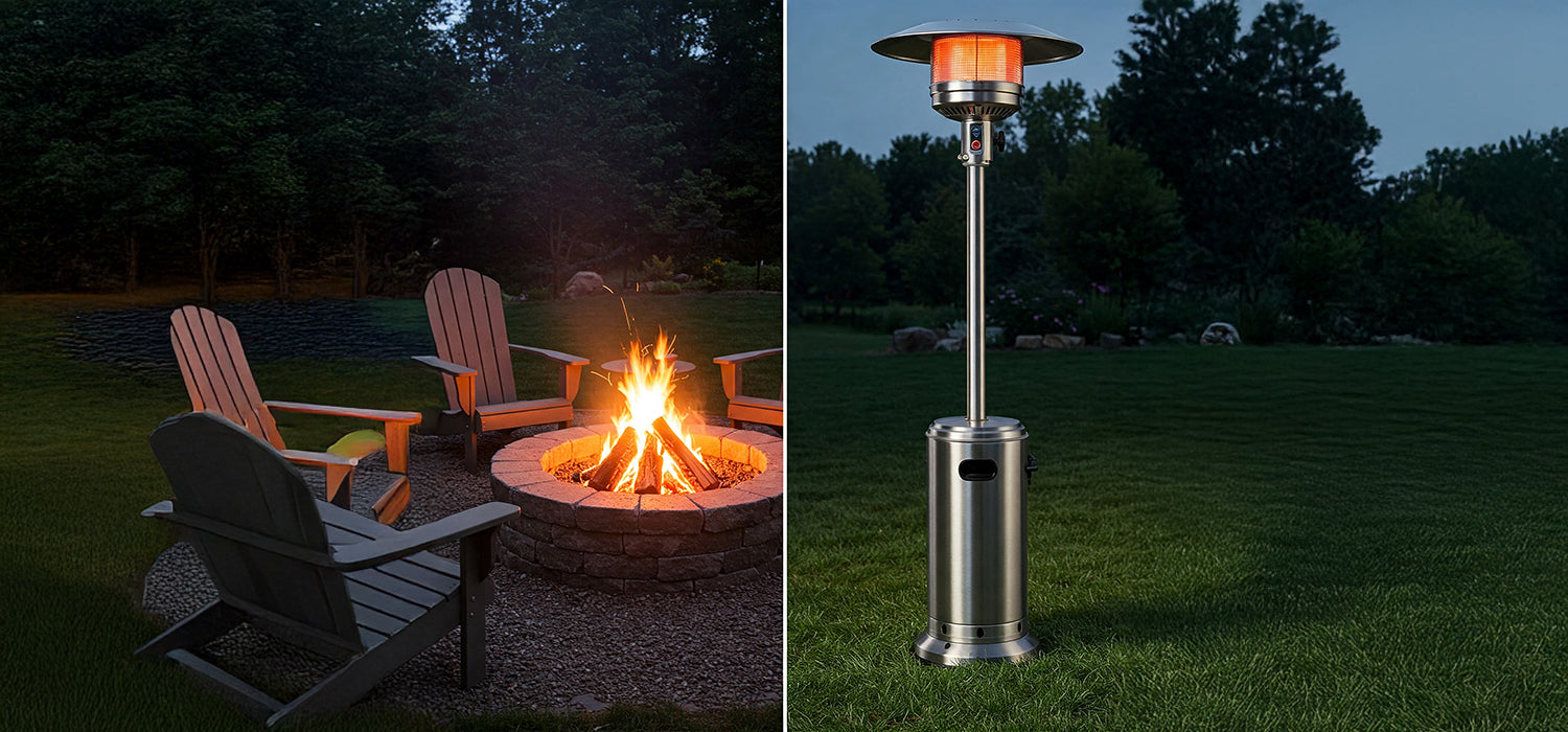 Fire pit versus patio heater