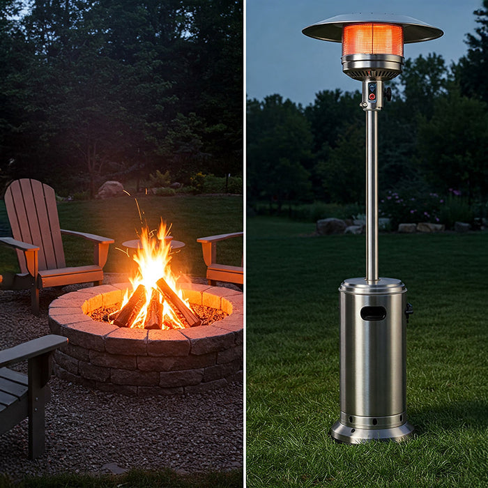 Fire pit versus patio heater