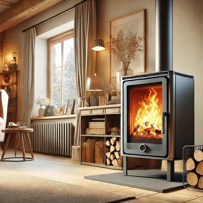Clean Log Burner In Use
