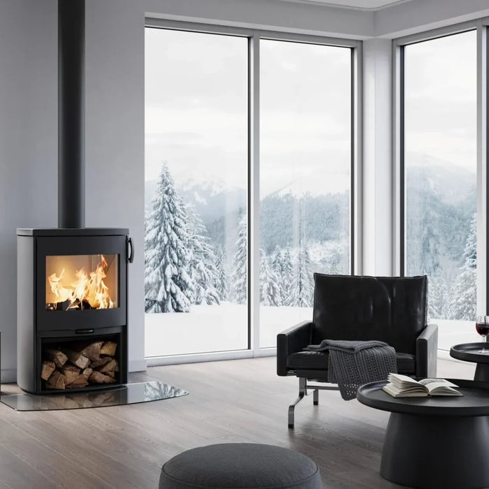 log burner indoor setup