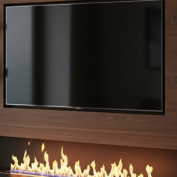 Media Wall Backboard with TV and Media Wallfire