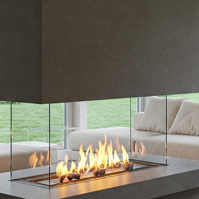 Modern hanging ethanol fireplace