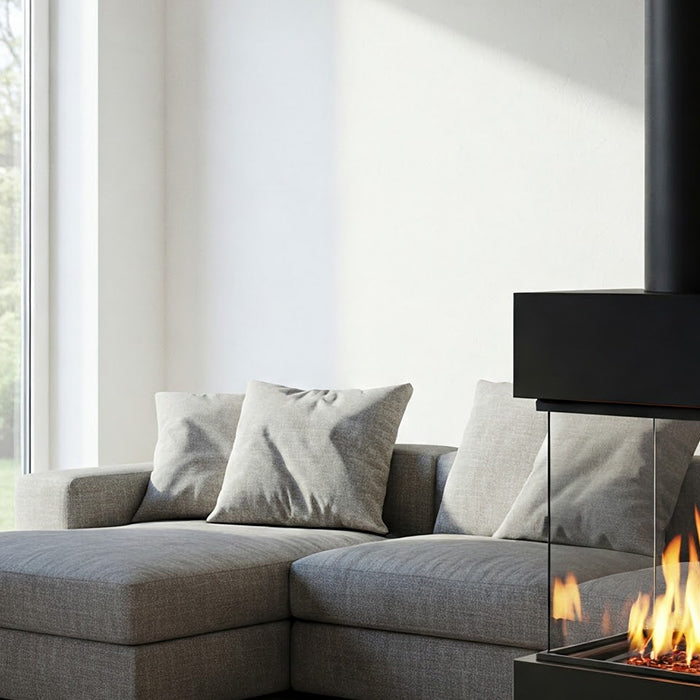 Stylish rectangular fireplace design