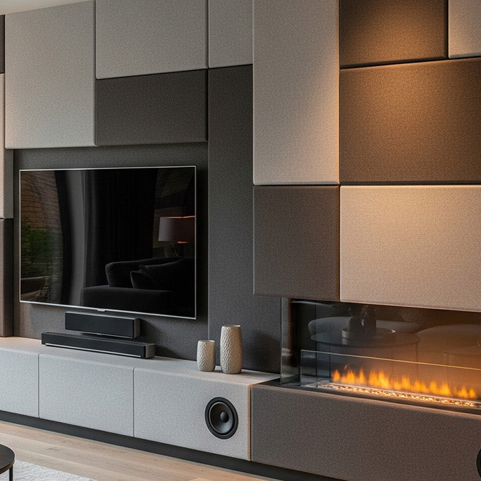 wall alcove ideas with media wall fire