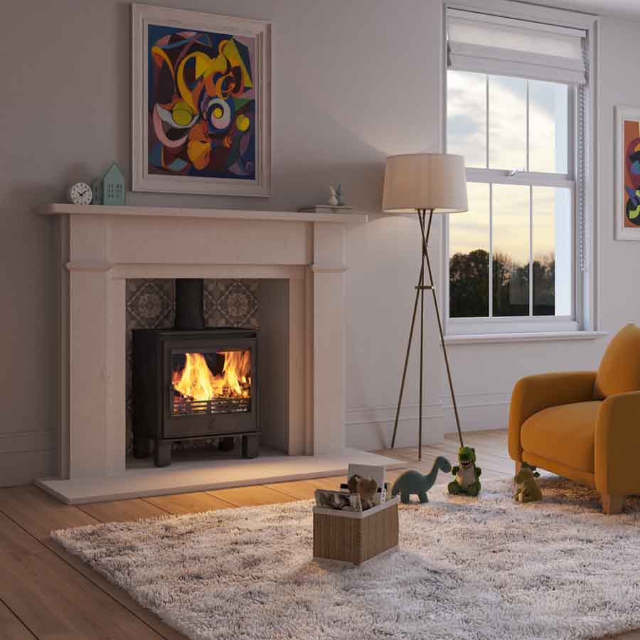 ACR Buxton II Multifuel Stove 45 Degree Angle