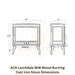 ACR Larchdale 9kW Wood-Burning Cast Iron Stove Dimensions