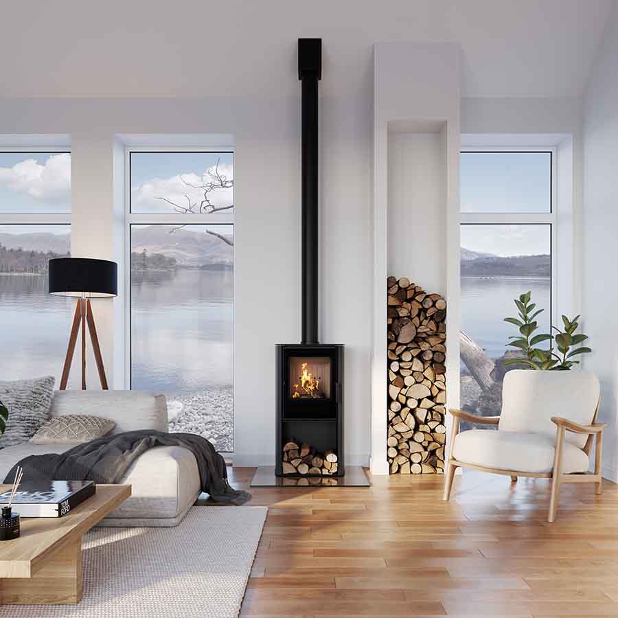 ACR Osprey 5 - 5kW Wood-Burning Stove Dimensions Wide Shot