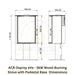 ACR Osprey eVe - 5kW Wood-Burning Stove with Pedestal Base  Dimensions