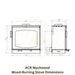 ACR Wychwood Wood-Burning Stove Dimensions