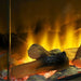Acantha Matrix white oak media wall Flame
