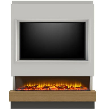 Acantha Matrix white oak media wall Studio