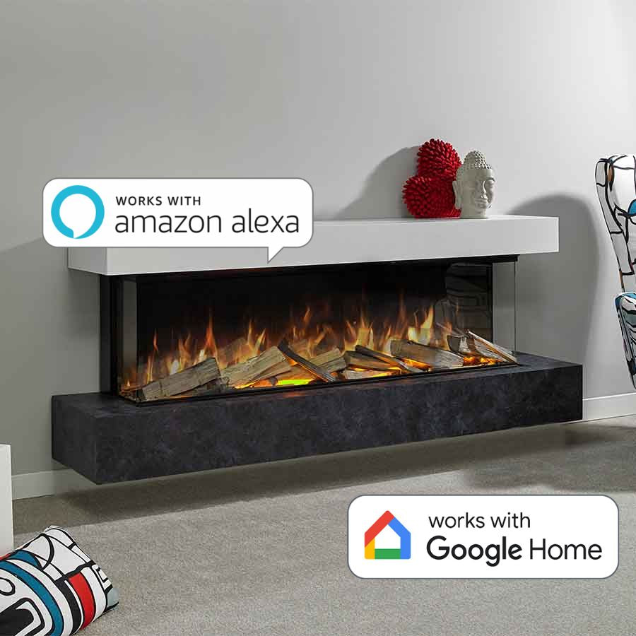 Aura Fires Clifton 1000 Wall Mounted Suite App Control