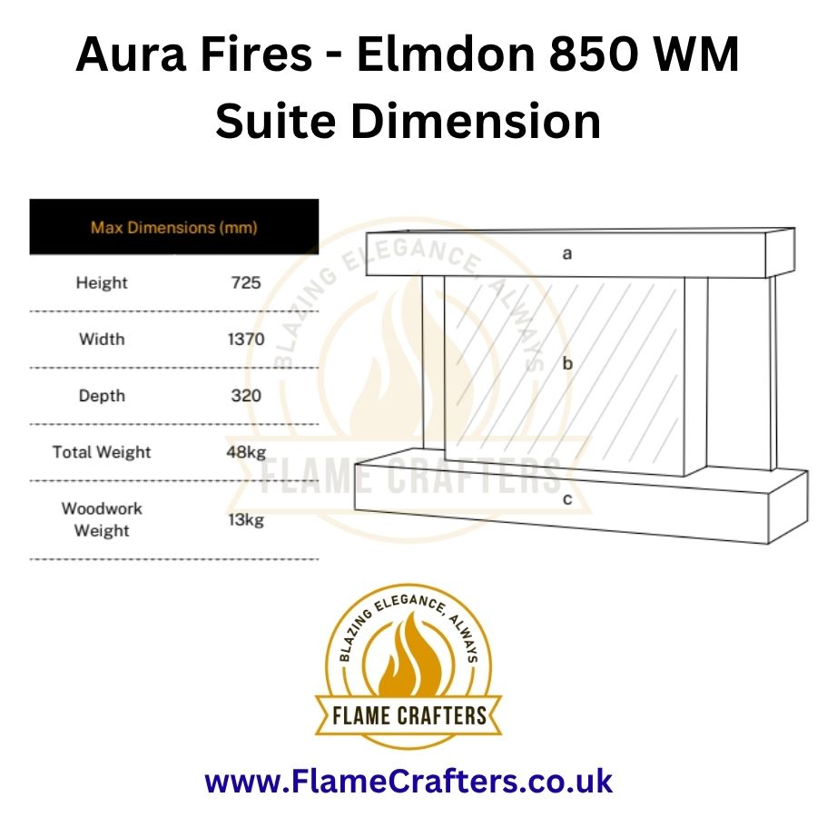 Aura Fires - Elmdon 850 WM Dimensions
