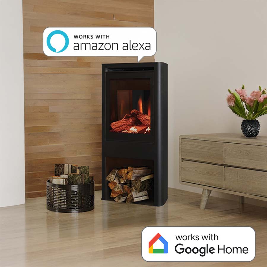 Aura Fires Finstall Media Wall Fire Stove App Control