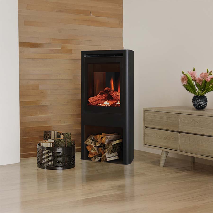 Aura Fires Finstall Media Wall Fire Stove Lifestyle Image