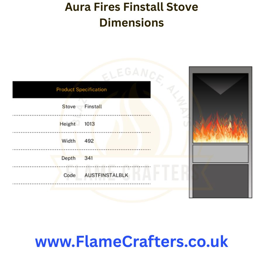 Aura Fires Finstall Stove Dimensions