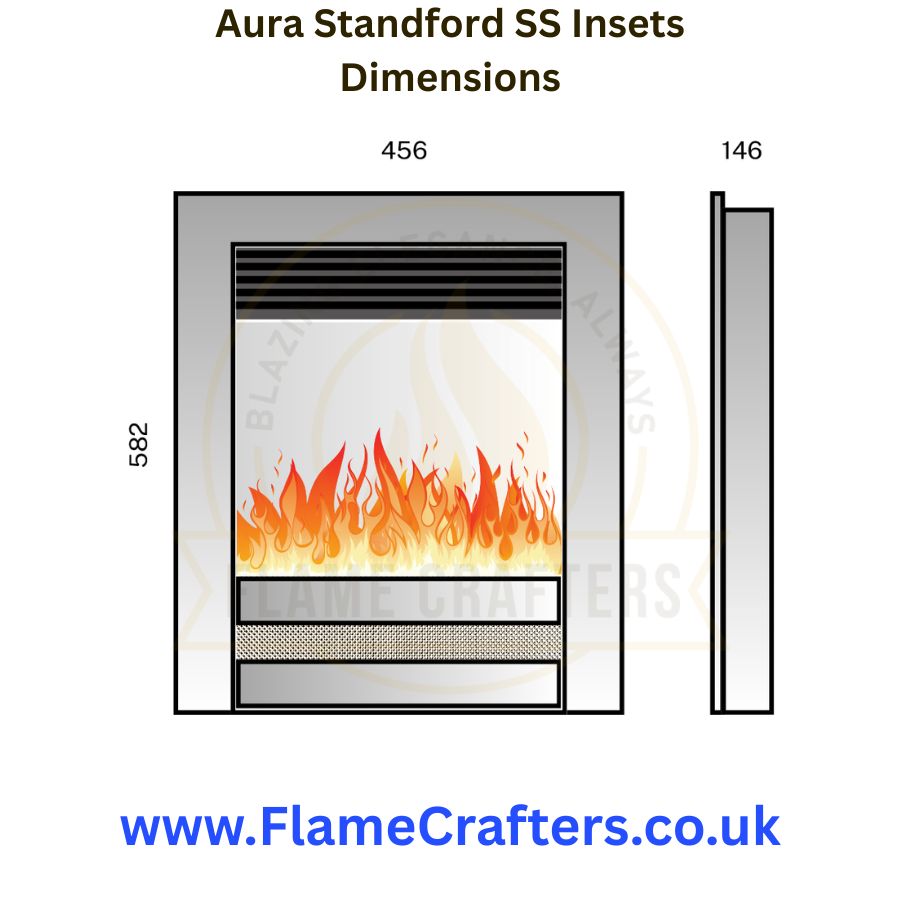 Aura Fires Stanford Inset Electric Fire Dimensions