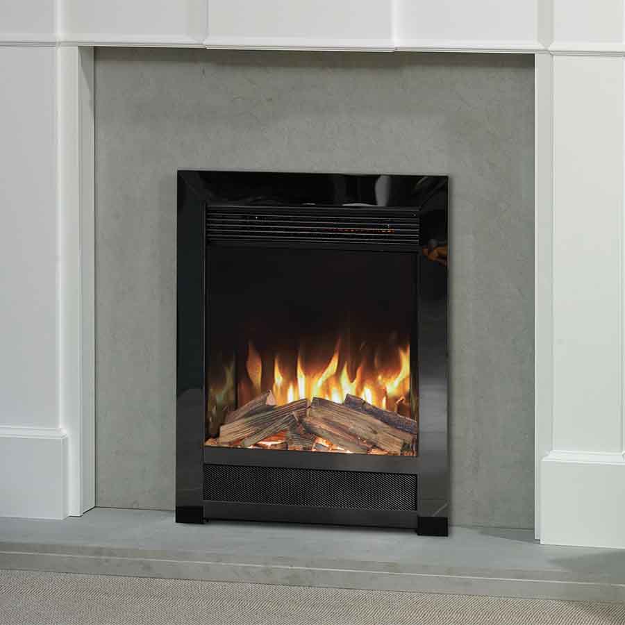 Aura Fires Stanford SS Media Wall Fire Inset Nickle Close Up