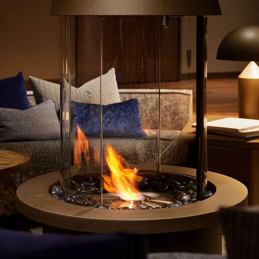 EcoSmart AB3 Ethanol Burner in Living Room Close Up Image