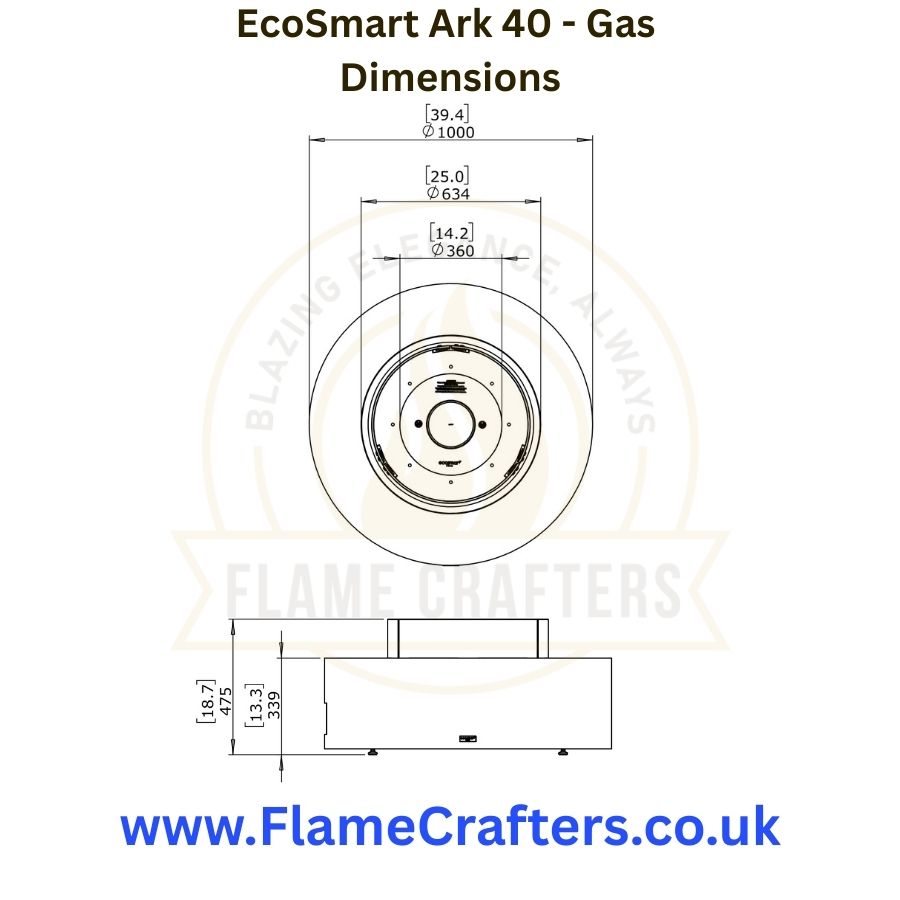 EcoSmart Ark 40 Gas Dimensions