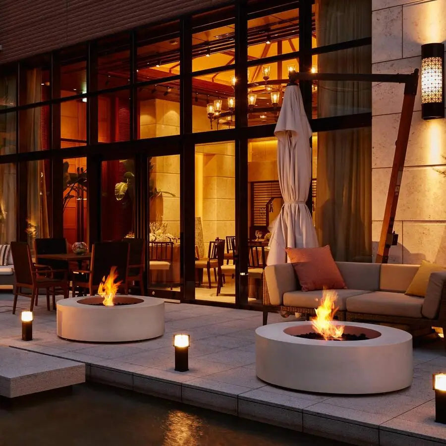 EcoSmart Fire Ark 40 BioEthanol Firepit Table Outdoor Beside The Water