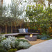 EcoSmart Fire Ark 40 BioEthanol Firepit Table Outdoor Seating Angled View