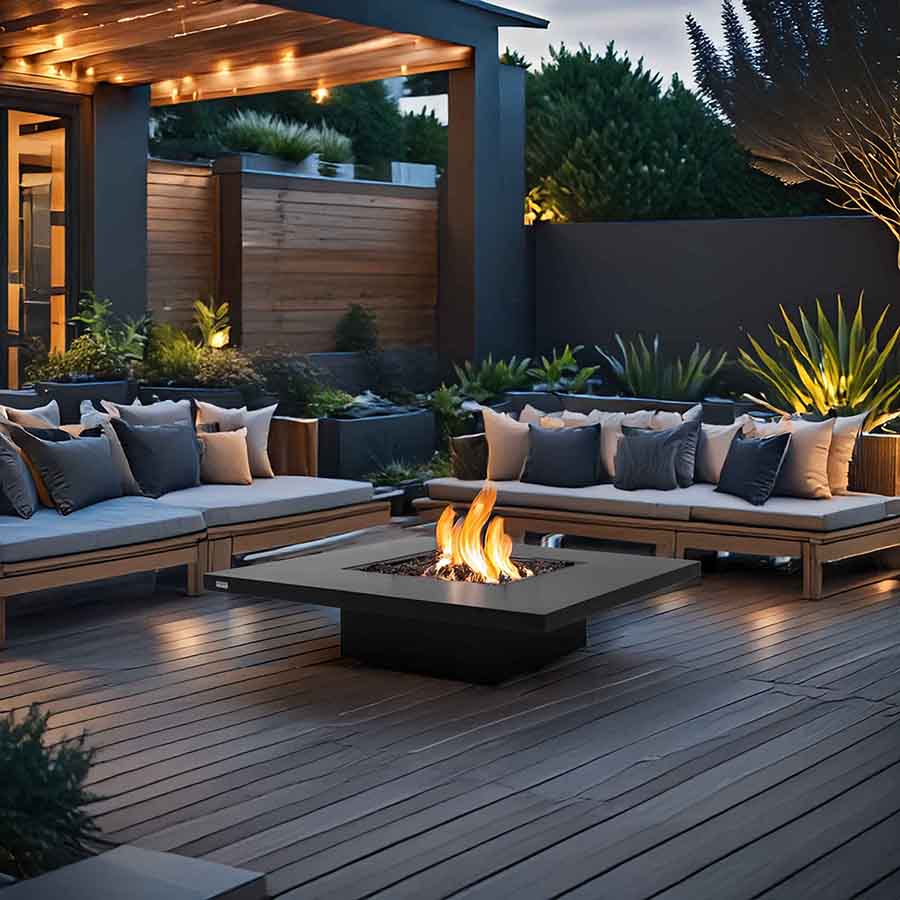 EcoSmart Vertigo 40VL Gas Graphite Outdoor Setup