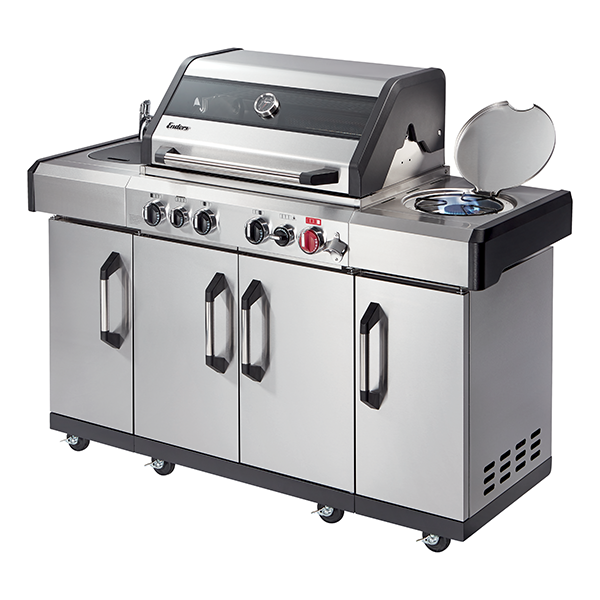 Enders KansasII Pro 4 Gas Barbecue Side Burner Open